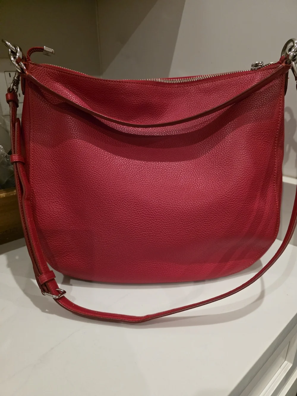 Coach Red Turnlock Hobo # 36862 2 Way Carry
